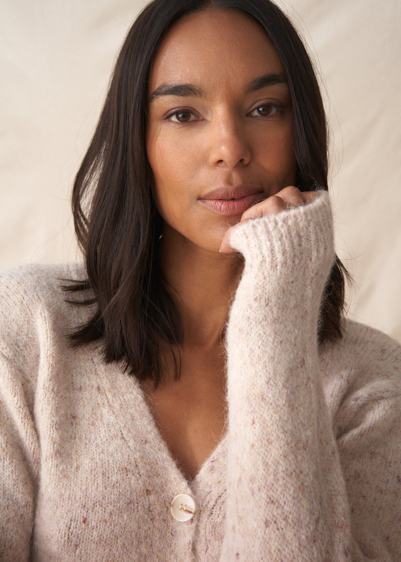 Soft textured oatmeal cardigan