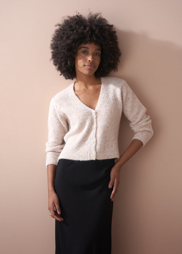 Soft textured oatmeal cardigan