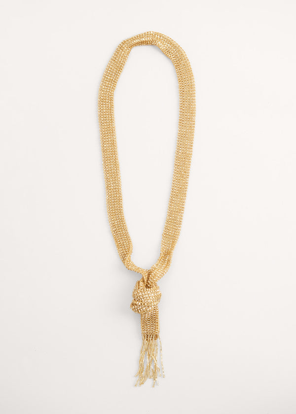 Gold beaded neck tie