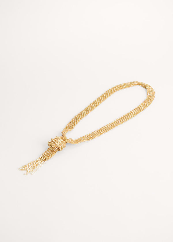Gold beaded neck tie