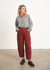 Rust red cotton trousers