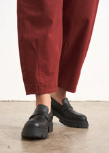 Rust red cotton trousers