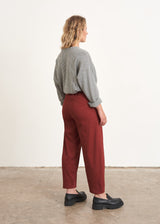 Rust red cotton trousers