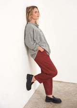 Rust red cotton trousers
