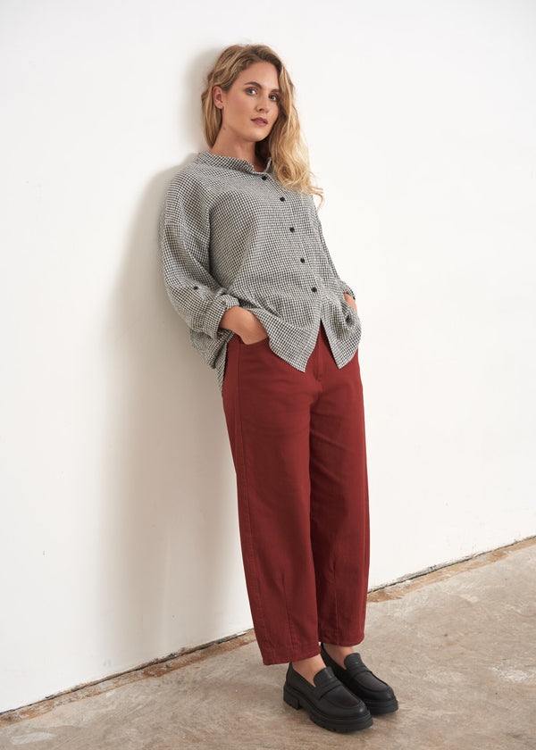 Rust red cotton trousers