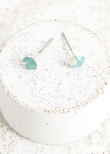 Aqua crystal stud earrings