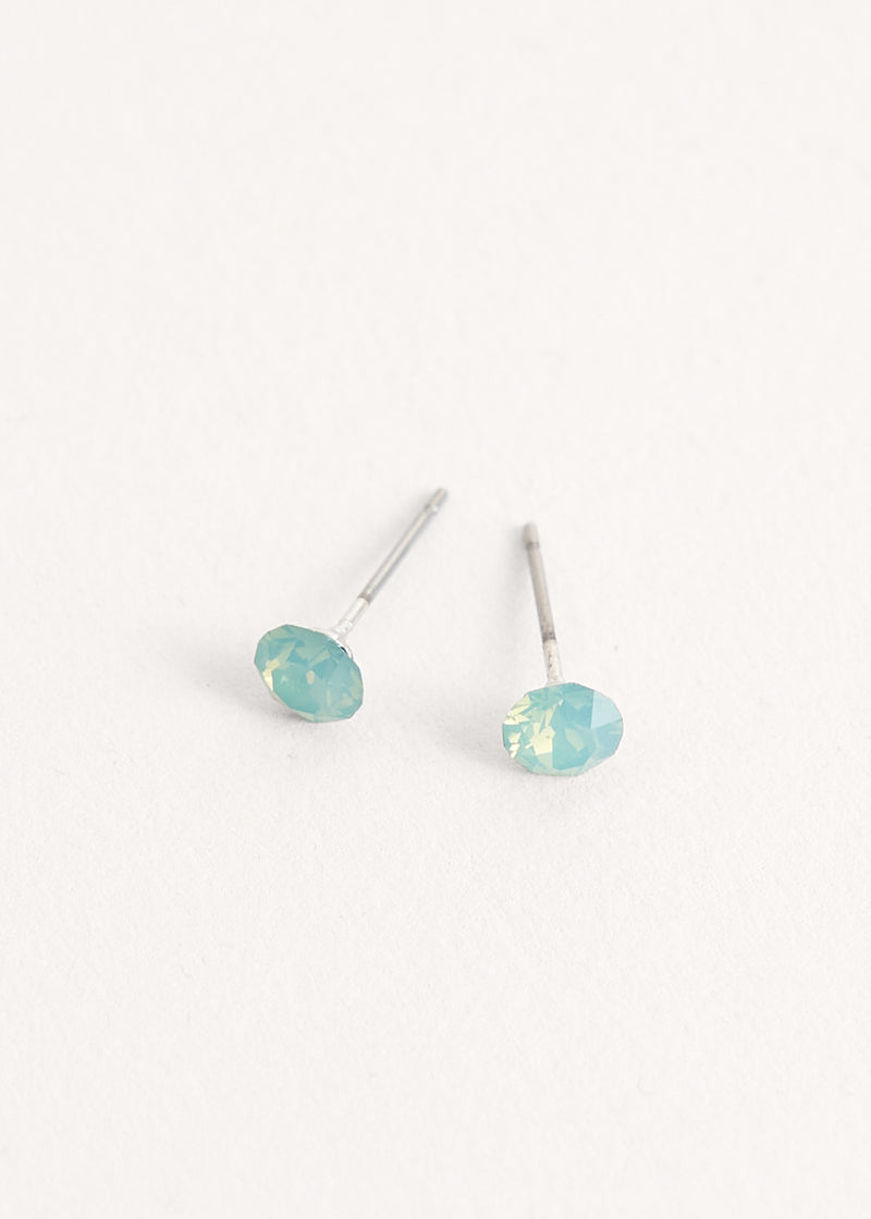 Aqua crystal stud earrings