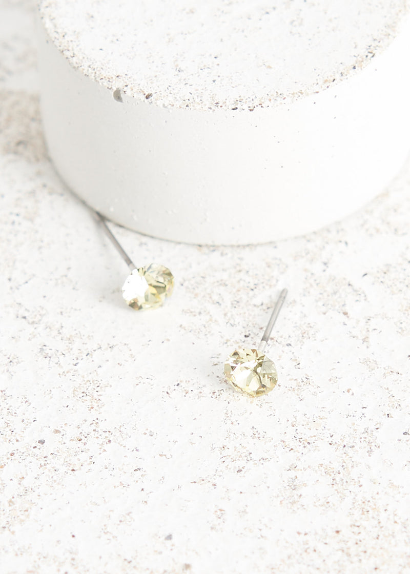Gold crystal stud earrings