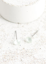 Light green crystal stud earrings