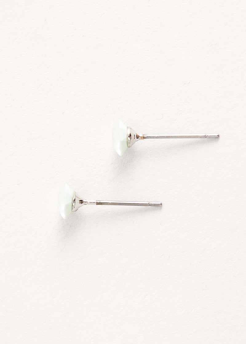 Light green crystal stud earrings