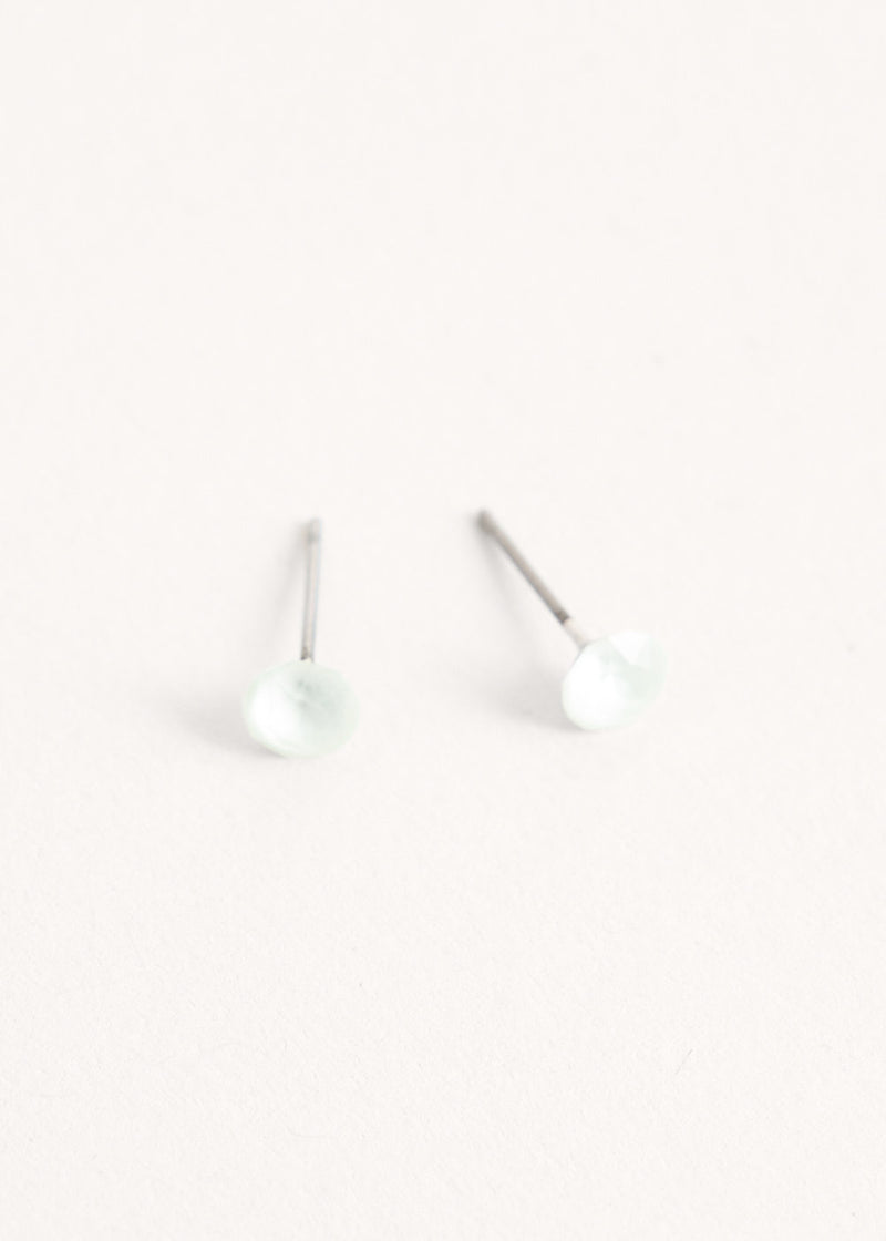Light green crystal stud earrings