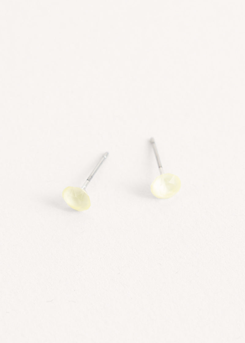 Pale yellow crystal stud earrings