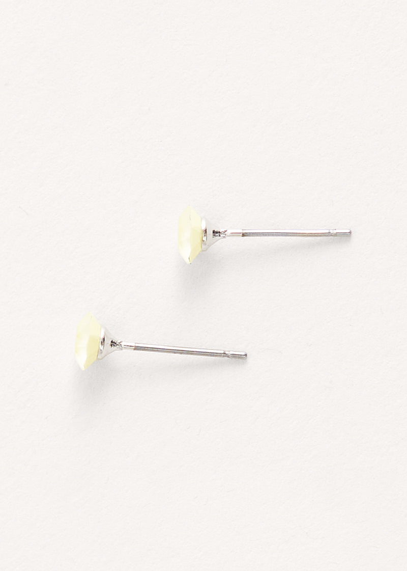 Pale yellow crystal stud earrings