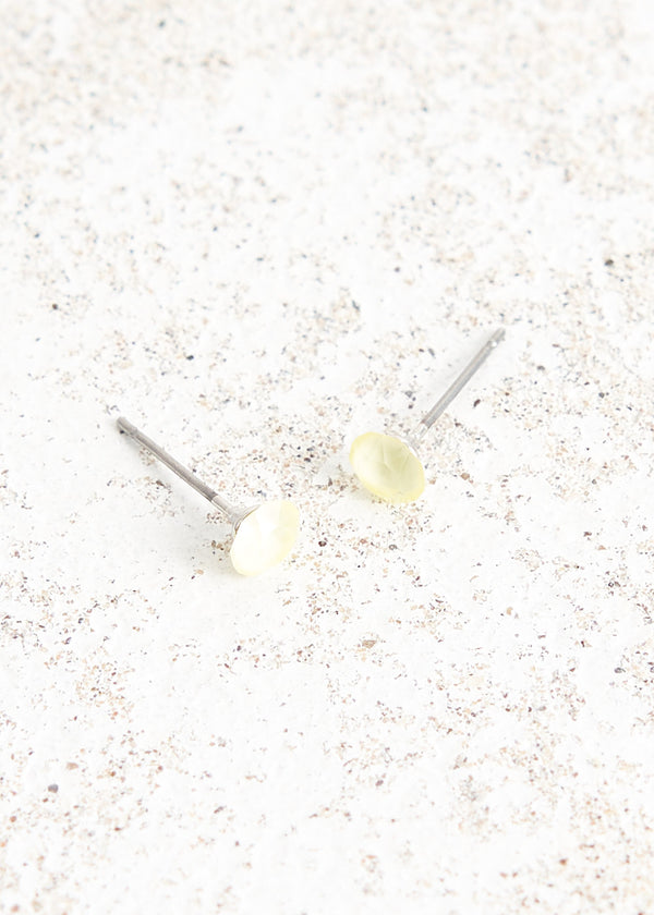 Pale yellow crystal stud earrings