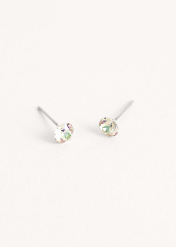 Pale pink crystal stud earrings