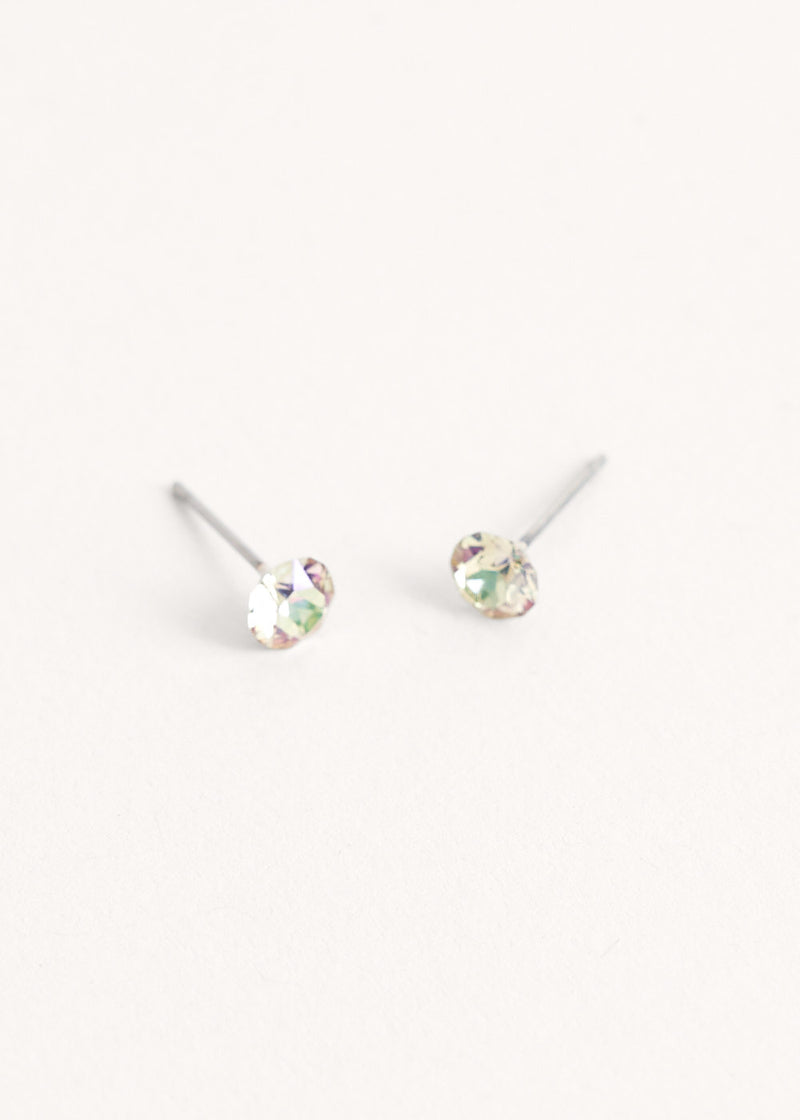 Pale pink crystal stud earrings