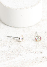 Pale pink crystal stud earrings