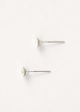 Pale green crystal stud earrings