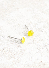 Yellow crystal stud earrings