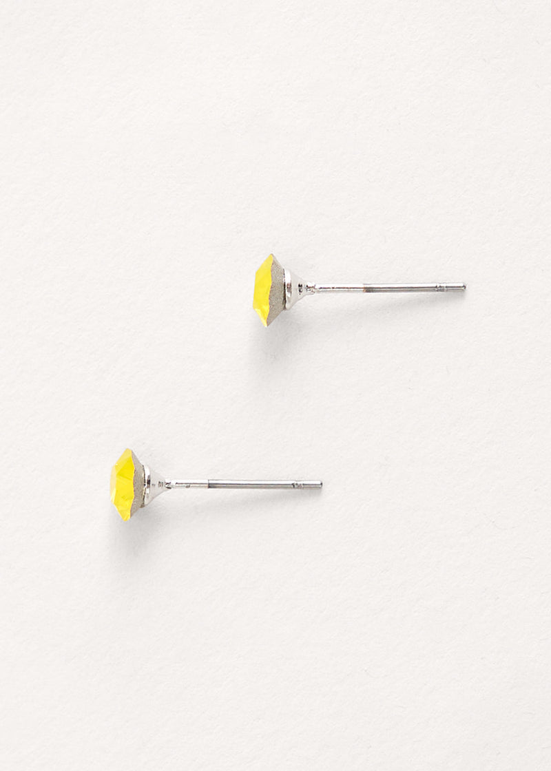 ELSIE CRYSTAL STUD EARRINGS - YELLOW