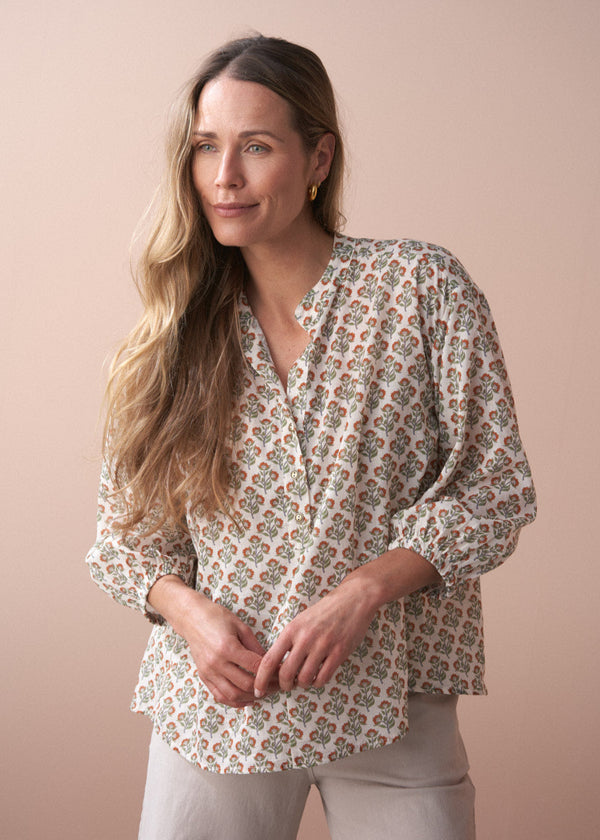 Floral print soft cotton top