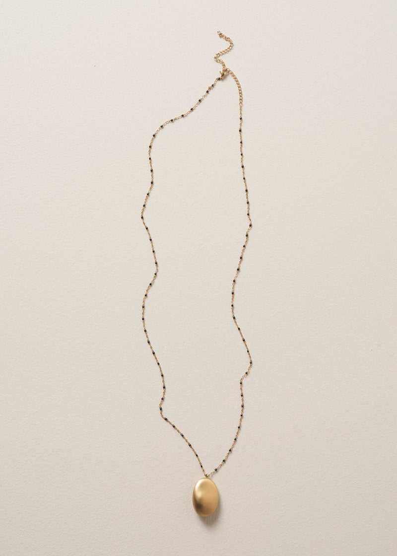 EMILIA BEADED PENDANT NECKLACE - GOLD