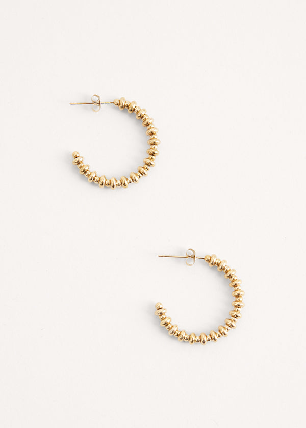 Gold textured hoop earrings
