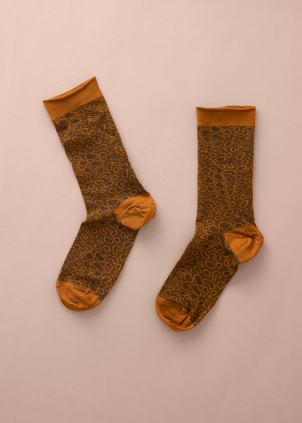ESME ABSTRACT SOCKS - MUSTARD