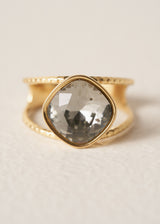 ESTELLA LARGE CRYSTAL RING - GREY