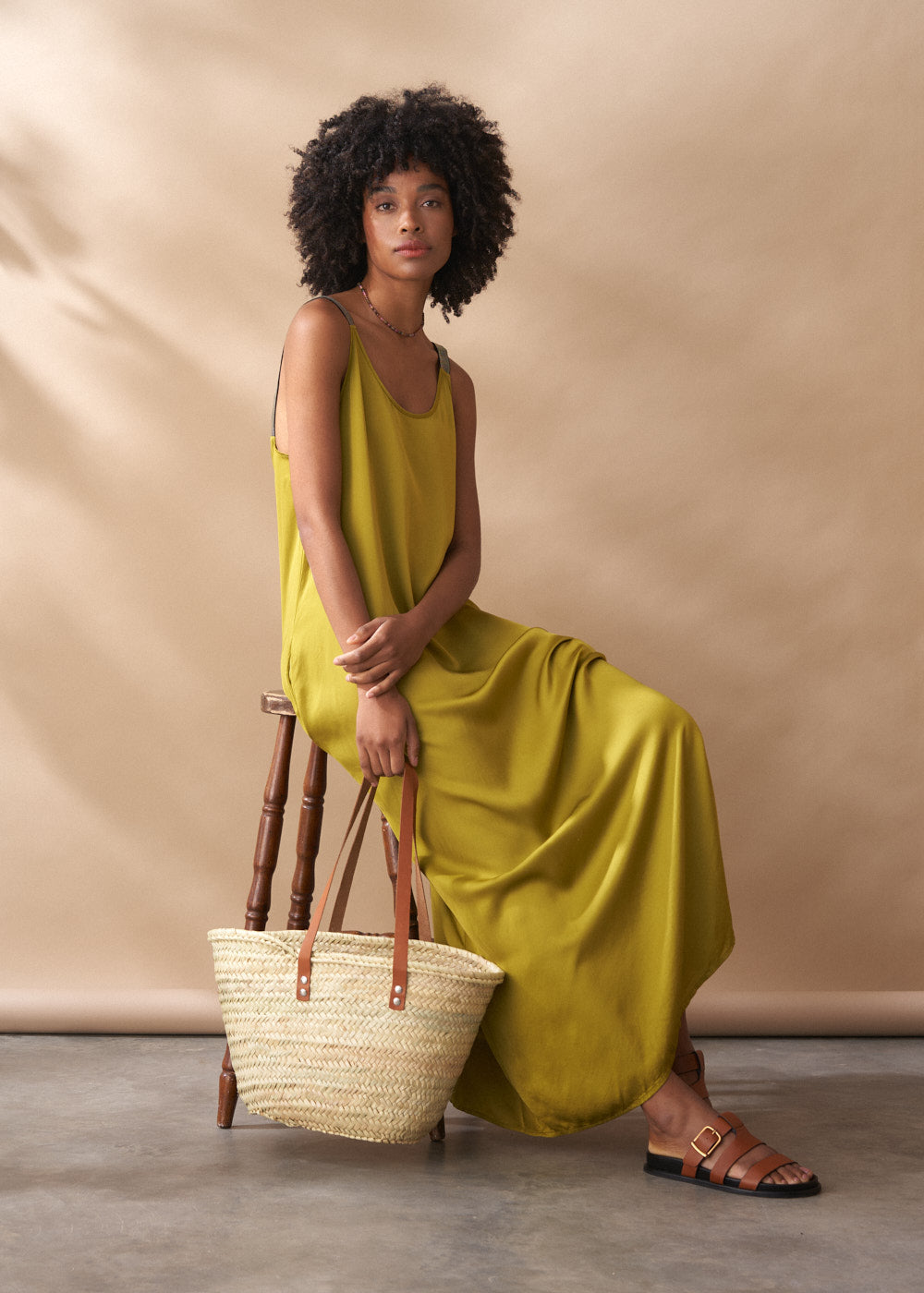ESTELLE SILK MIX SLEEVELESS DRESS