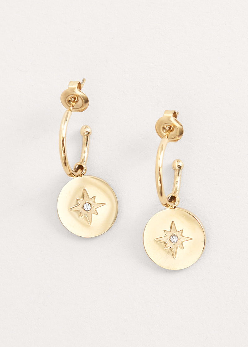 Gold disc earrings