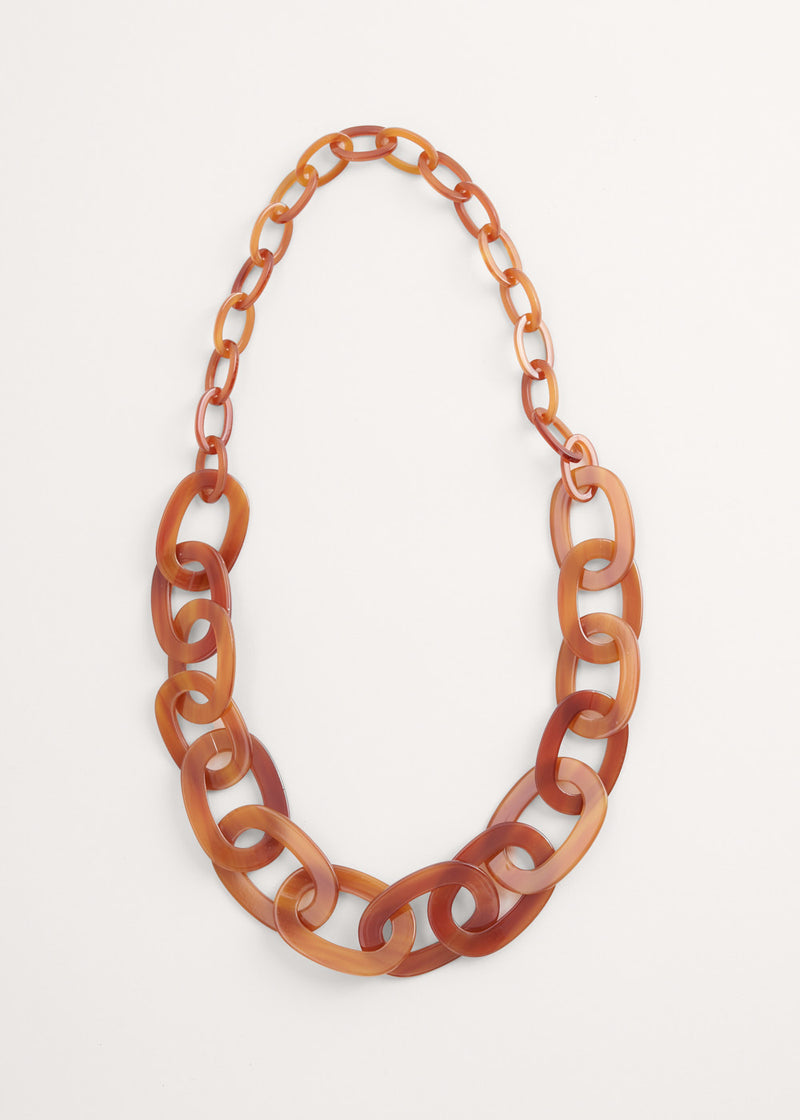 Brown resin link necklace