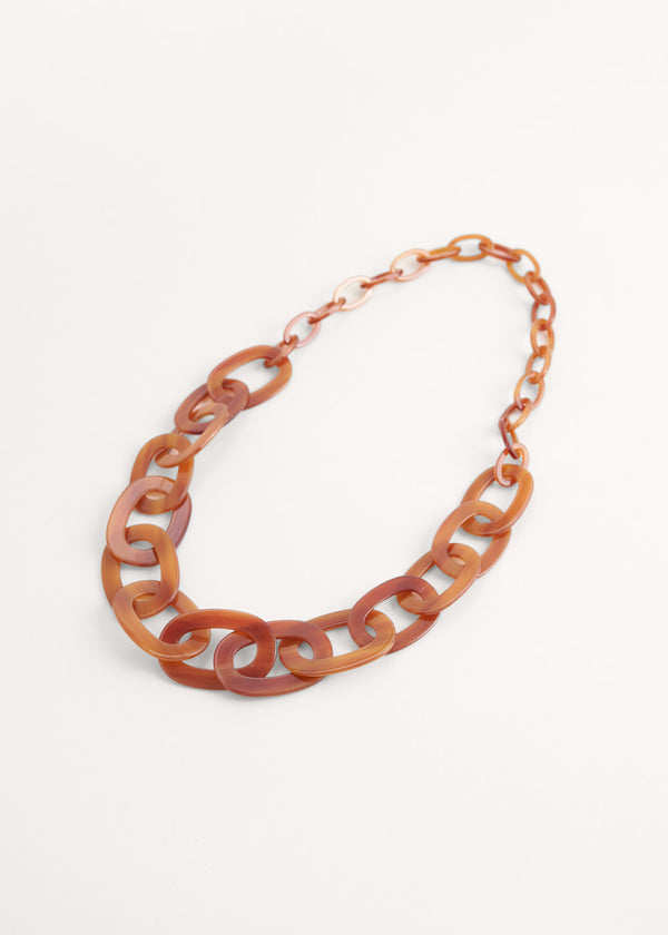 Brown resin link necklace