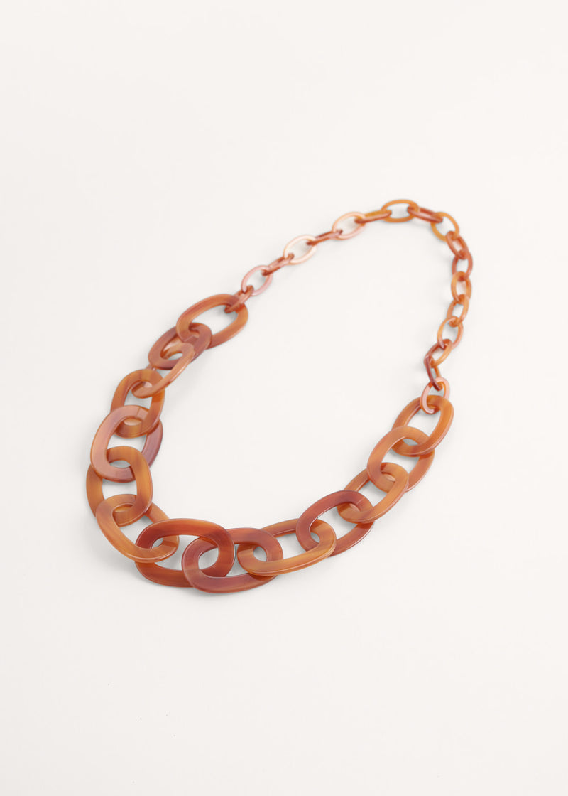 Brown resin link necklace