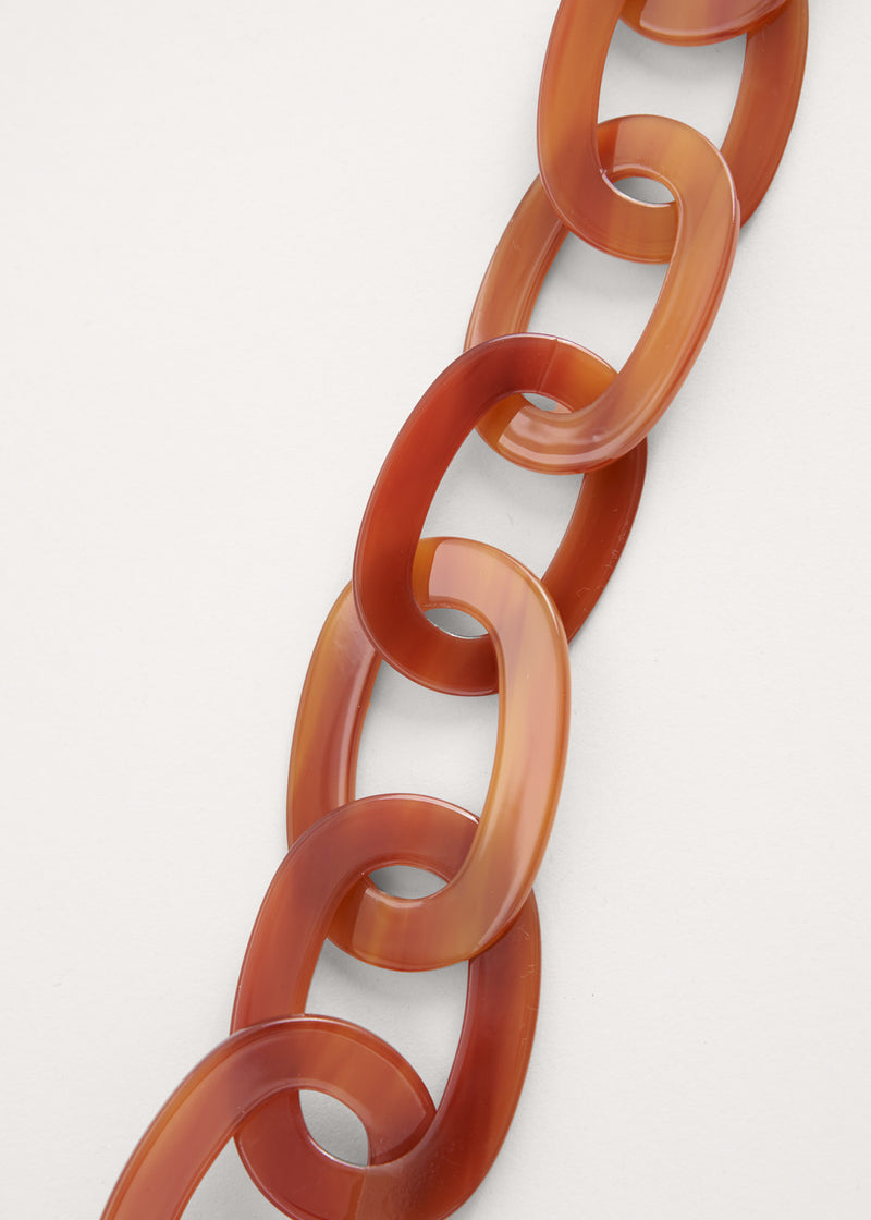 Brown resin link necklace