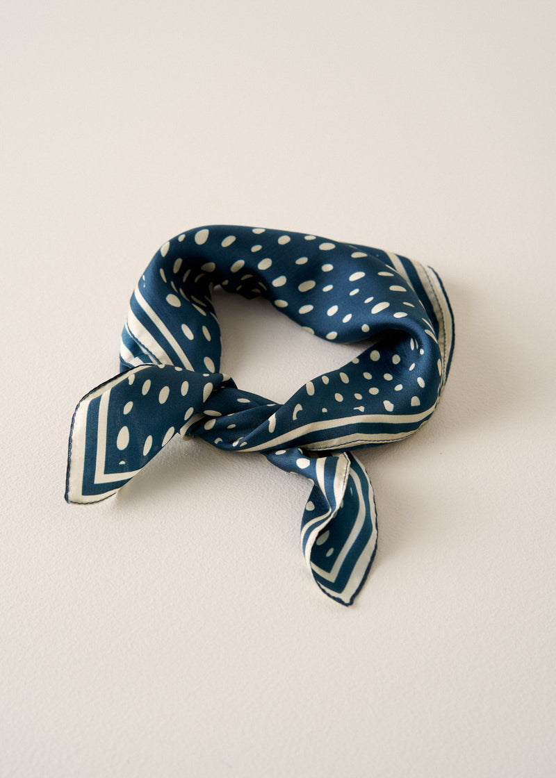 Faith Spot Silk Neckerchief - Blue | Accessories | BUSBY & FOX