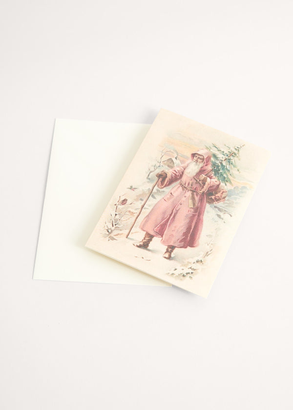 Greeting card with Santa illustration