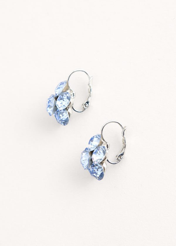 Blue floral crystal earrings