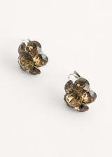 Brown floral crystal earrings