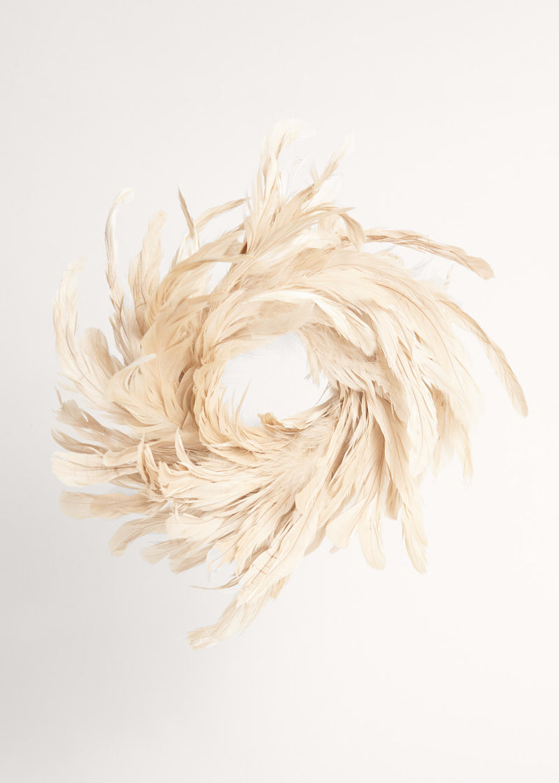 Cream feather wreath