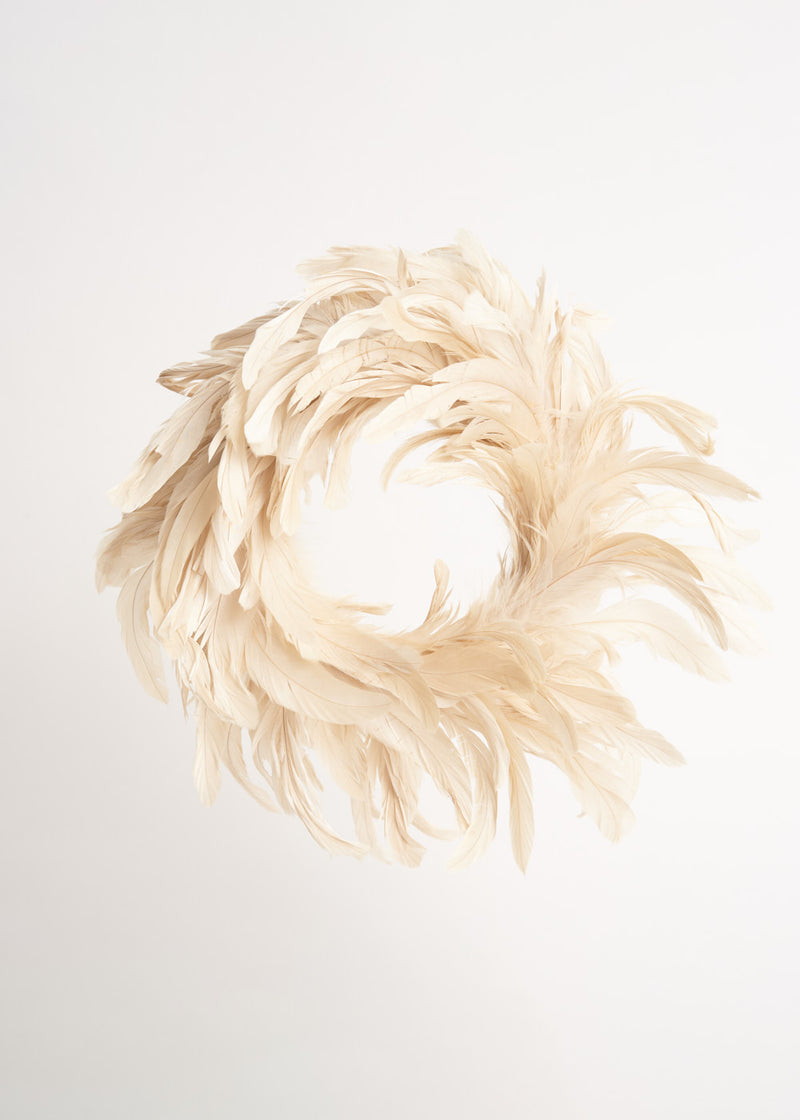 Large cream feather wreath