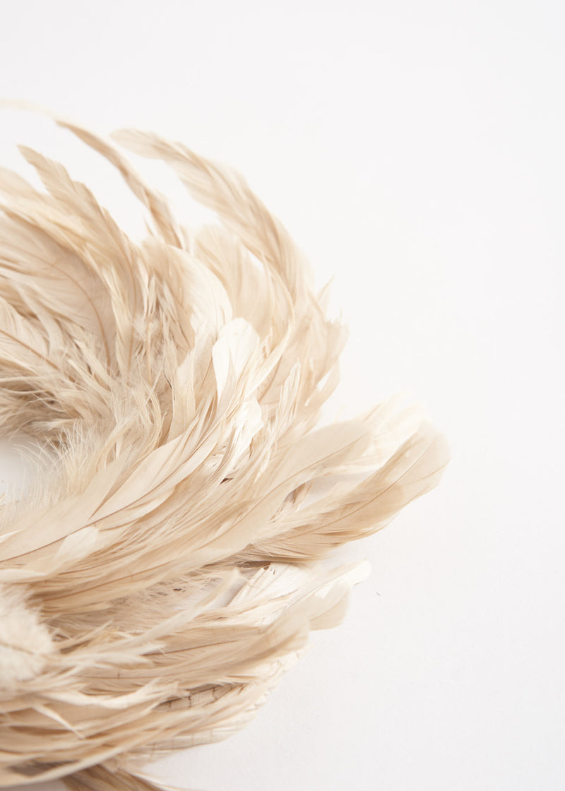 Large cream feather wreath