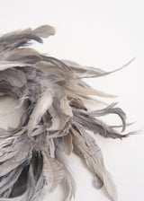 Grey feather wreath