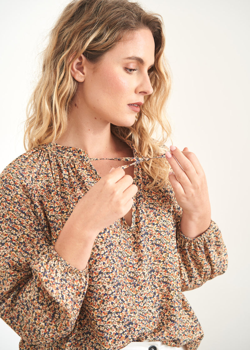 Floral ditsy print blouse