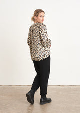 Brush print blouse top