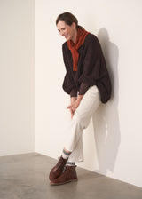 TRUDI KNIT NECKERCHIEF SCARF - TERRACOTTA