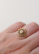 Gold ring with diamante detail