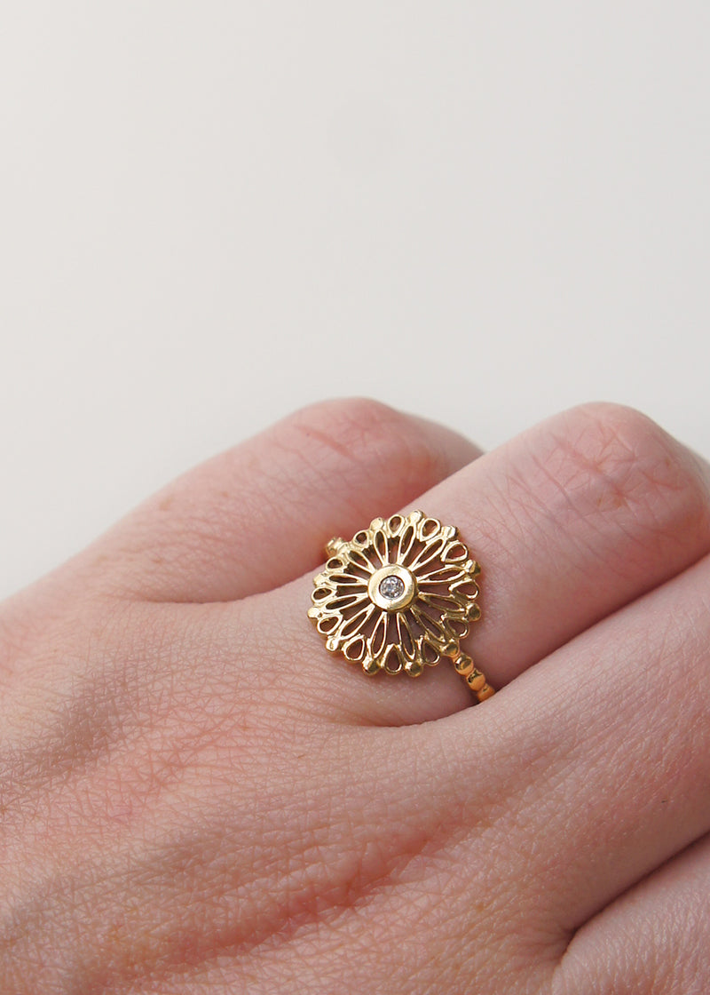 Gold ring with diamante detail