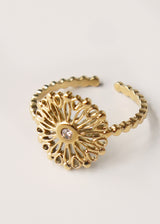 Gold ring with diamante detail