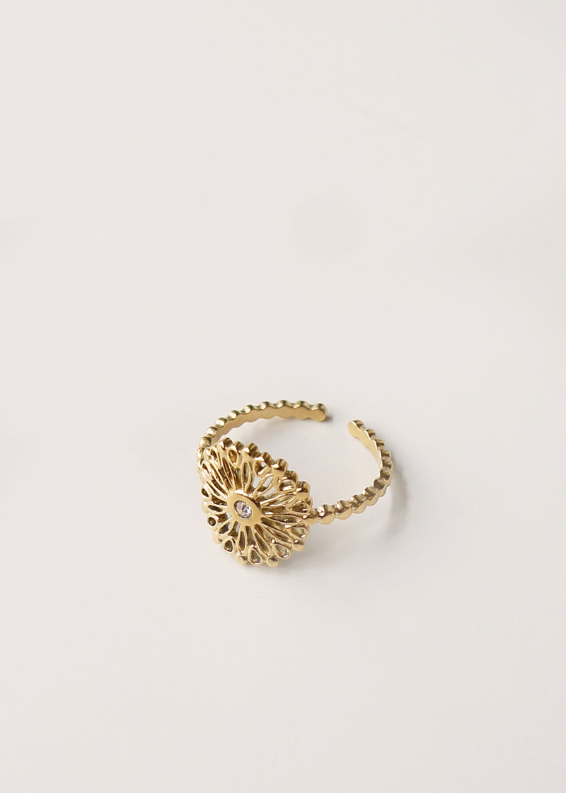 Gold ring with diamante detail